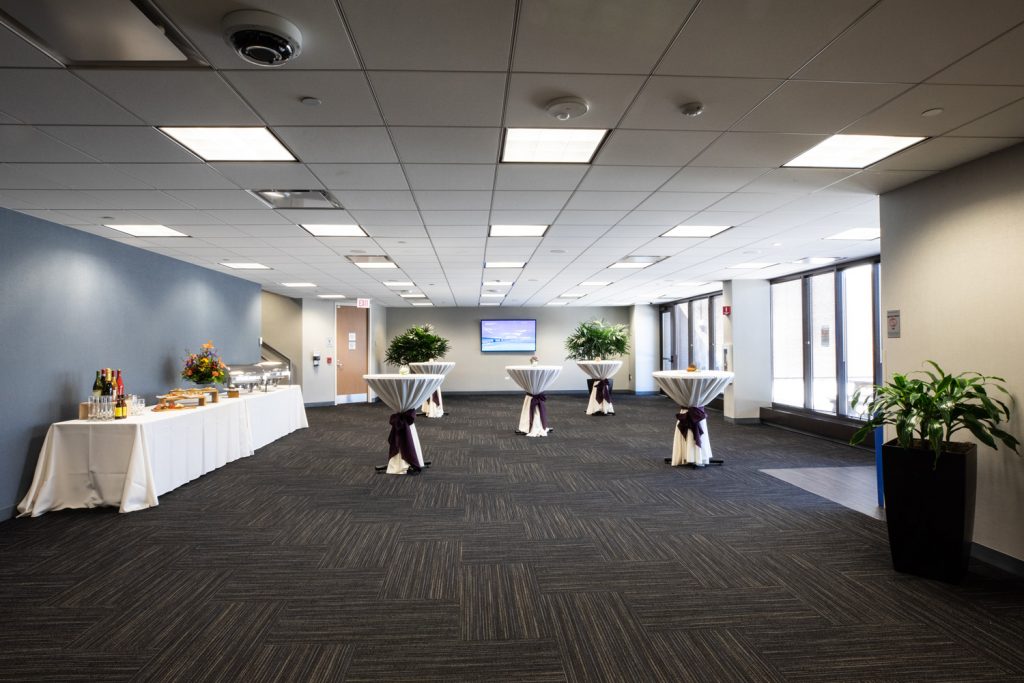 3rd Floor Atrium Event Venue at One Rotary Place. Photo of a large room that can be rented for events and receptions.